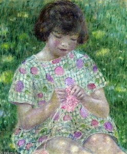 Child Knitting — Frederick Carl Frieseke