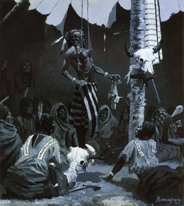 Mandan Initiation Ceremony (the Sundance) — Frederic Remington