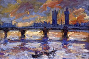 London, The Thames, Evening — Maximilien Luce, Impressionism