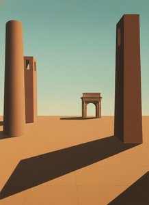 Die Stille Geometrie Des Ewigen Mittags — Jacques Villedieu, Metaphysische Kunst