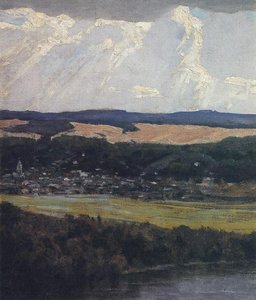 View of Tarusa from high Oka bank