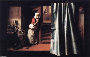 Eavesdropper With A Scolding Woman — Nicolaes Maes