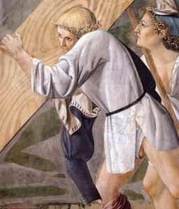 3. Die Bestattung Des Heiligen Holzes (detail) — Piero Della Francesca