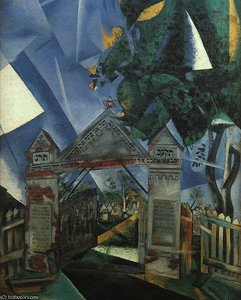 Cemetery Gates, Oil On Canvas, Private Collect — Marc Chagall, Surrealist Expression