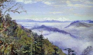 Mount Everest Oder Deodunga Von Sundukpho, Nordindien — Marianne North