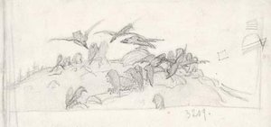 Sketch Of Crows On Burial Mound — Nicholas Roerich