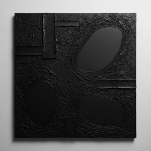 Monolithic Shadows: A Singular Study Of Obsidian Voids And Primordial Textures — David Moreau, Plaster & Texture Art
