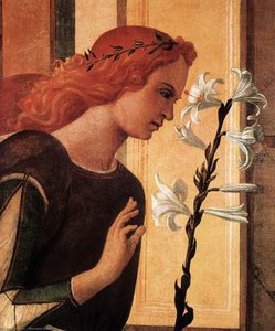 Angel Announcing (detail) — Giovanni Bellini, Renaissance