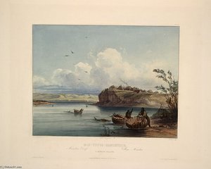 A Mandan Village — Karl Bodmer