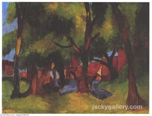 Children And Sunny Trees — August Macke, Fauvism