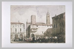 Piazza Bologna — Richard Parkes Bonington