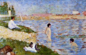 Bathing At Asnieres - Bathers In The Water — Georges Seurat, Post Impressionism
