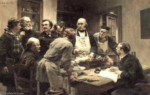 La Lecon De Claude Bernard — Léon Augustin L'hermitte