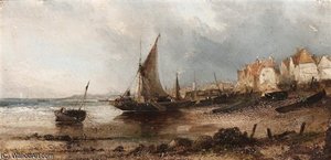 Activity In An Inner Harbour — Cornelis Christiaan Dommelshuizen