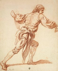 Study Of A Man With His Arm Swung Back — Jean-baptiste Greuze, Rococo