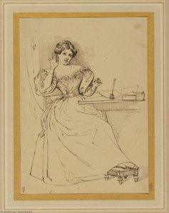 Lady Seated At A Table — Daniel Maclise