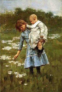 In A Daisy Field — Theodore Robinson