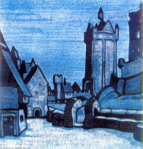 Street In Front Of Castle — Nicholas Roerich, Art Nouveau (modern)