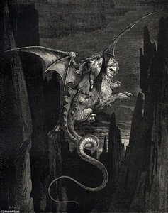 The Inferno, Canto 17, Line 117. New Terror I Conceiv’d At The Steep Plunge — Paul Gustave Doré, Romanticism