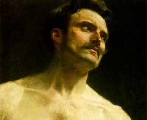 Male Torso. Julian's Academy, Paris — Charles Frederick Goldie, Contemporary Realism