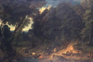 Lisiere De Foret Avec Des Bucherons — Cornelis Huysmans Dit Huysmans De Malines