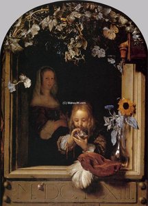 Boy Blowing Bubbles — Frans Van Mieris, Dutch Golden Age