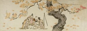 Night Watchmen Under Maple Tree, Edo Period — Katsushika Hokusai