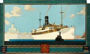 Shipping Scene In Finland (unfinished) — Harry Hudson Rodmell