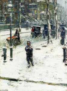 Snow Storm, Fifth Avenue, New York — Frederick Childe Hassam