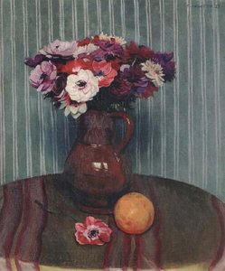 Still Life With Anemones And Orange — Félix Vallotton