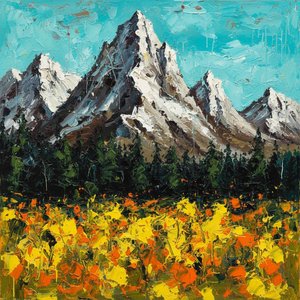 Embered Summits & The Silent Bloom — Isabelle Garnier, Neo-expressionism