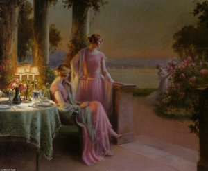 Elegant Ladies Taking Tea — Delphin Enjolras