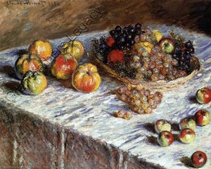 Still Life - Apples And Grapes — Claude Monet