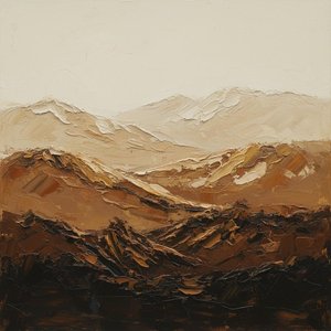 Shadowed Horizons: A Sculptural Meditation On Primordial Earth And Ethereal Mist — David Moreau, Plaster & Texture Art