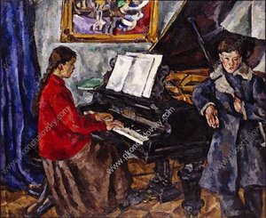 Children At The Piano — Pyotr Konchalovsky