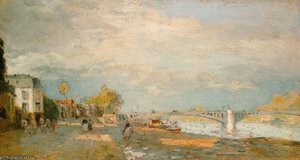 Promeneurs Sur La Rive — Albert-charles Lebourg