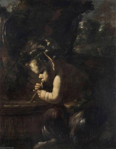 Young Satyr Drinking Through A Reed — Da Pier Francesco Mola