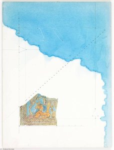 Untitled (ancient Wall Painting, Animal Lying At Feet Of Standing Figure) — Joseph Cornell