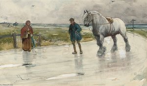 Leading The Way Home - A Suffolk Punch And His Groom — Beatrice Parsons