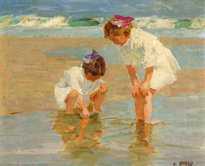Girls Playing In Surf — Edward Henry Potthast, Impressionism