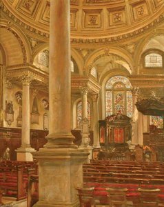 Interior Of St Stephen Walbrook, London — Joseph William Topham Vinall