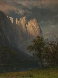 Cathedral Rocks, Yosemite — Albert Bierstadt, Hudson River School