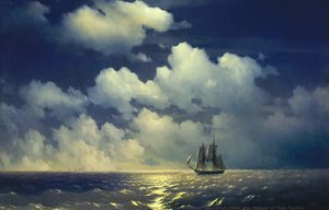 Meeting Of The Brig Mercury With The Russian Squadron After The Defeat Of Two Turkis — Ivan Konstantinovich Aivazovsky, Romantic Seascapes