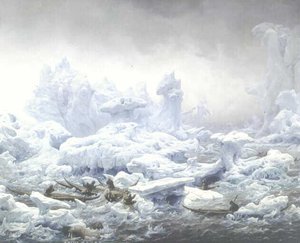 Vue De L'océan Glacial, Pêche Aux Morses Par Des Groënlandais — Francois Auguste Biard