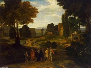 Landscape With Christ And His Disciples — Francisque Millet, Baroque Landscape