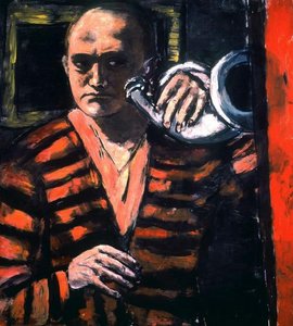 Self-portrait With Horn — Max Beckmann