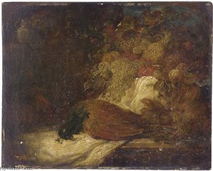 A Pheasant With Fruit On A Ledge — George Armfield (smith)