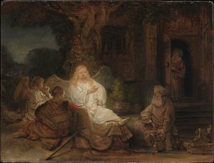 Abraham Serving The Angels — Rembrandt Peale, Baroque