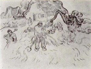 Cottages With Three Figures — Vincent Willem Van Gogh