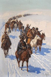A Group Of Cossacks Returning Home In A Winter Landscape — Franz Alexeevich Roubaud